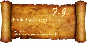 Fack Gyöngyi névjegykártya