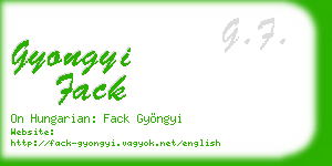 gyongyi fack business card